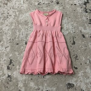 Gucci Pink Crochet Sweater Dress Size 3 Years RARE